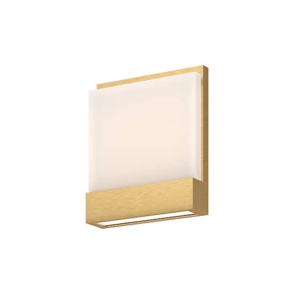 KUZCO Guide 7-in 1 Light 7-Watt Brushed Gold Integrated LED Wall Sconce