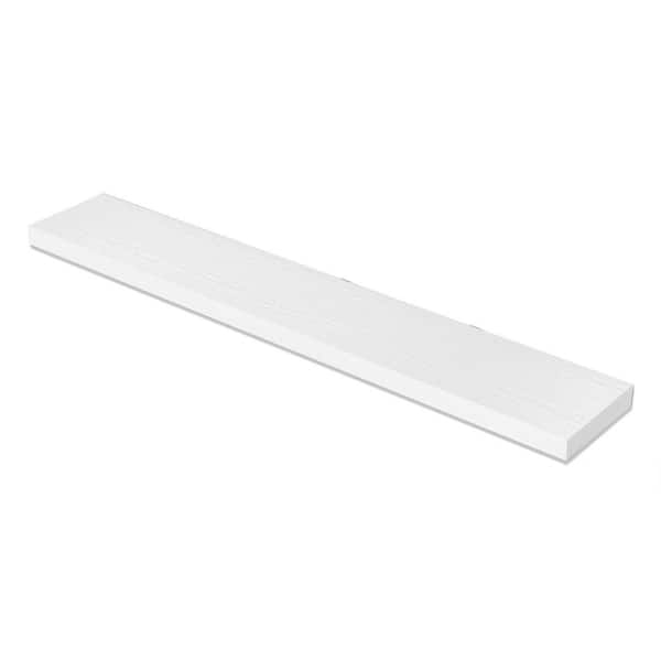 55 in. W x 9.3 in. D White Floating Decorative Wall Shelf