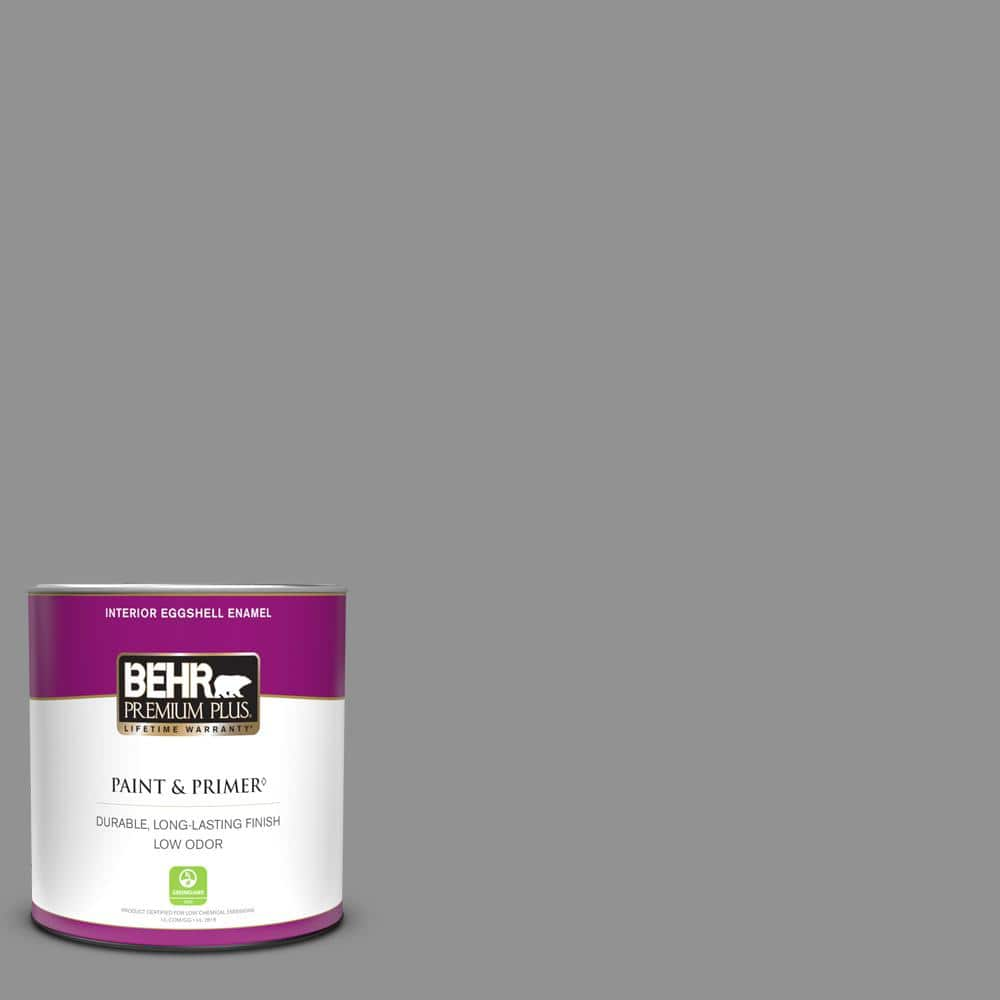 BEHR PREMIUM PLUS 1 qt. #N520-4 Cool Ashes Eggshell Enamel Low Odor  Interior Paint & Primer 240004 - The Home Depot