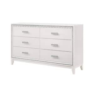 Haiden 6-Drawer White Finish Dresser