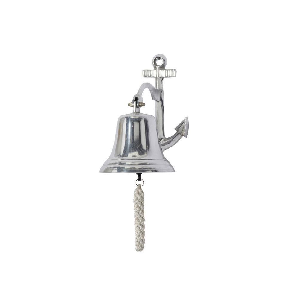 Litton Lane Aluminum Silver Bell Wall Decor with Anchor Backing 28301 The Home Depot