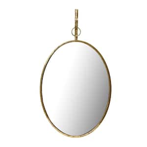 16 in. W x 26 in. H Framed Distressed Gold Decorative Mirror