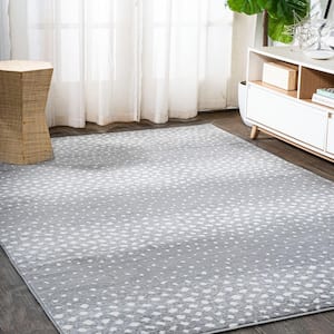 Antelope Gray/Cream 4 ft. x 6 ft. Modern Animal Print Area Rug