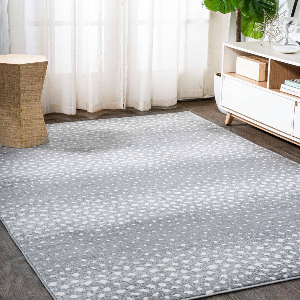 Modern Abstract Antelope 8' x 10' Gray Synthetic Area Rug