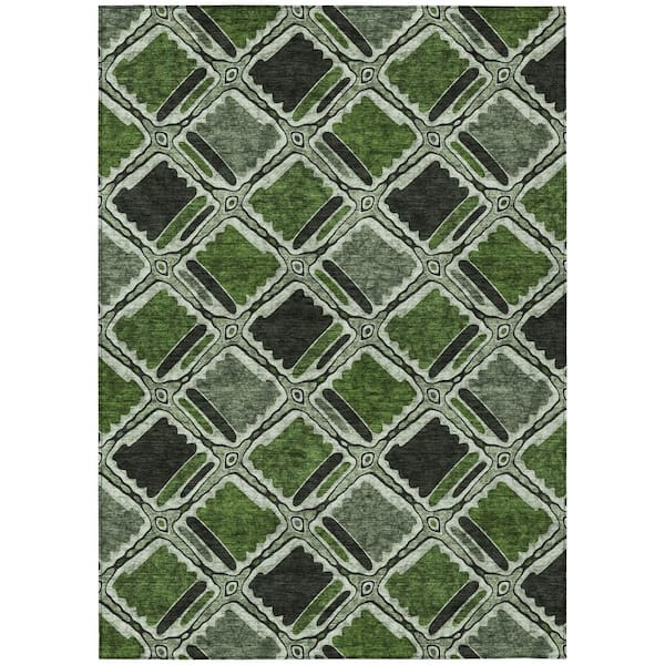 Chantille Machine Washable Indoor/Outdoor Abstract ACN2799 Green 10 ft. x 14 ft. Area Rug