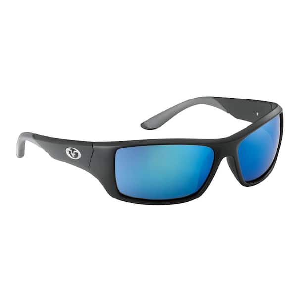 Flying Fisherman Triton Polarized Sunglasses Matte Black Frame with Smoke Blue  Mirror Lens 7391BSB - The Home Depot