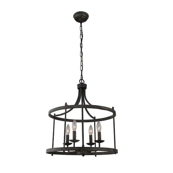 4-Light Black Chandelier