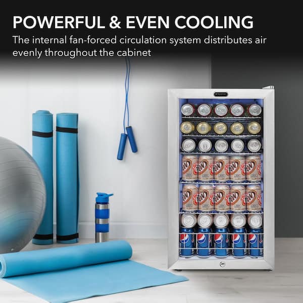 FOHERE Beverage Refrigerator Cooler, 120 Cans Mini Fridge with