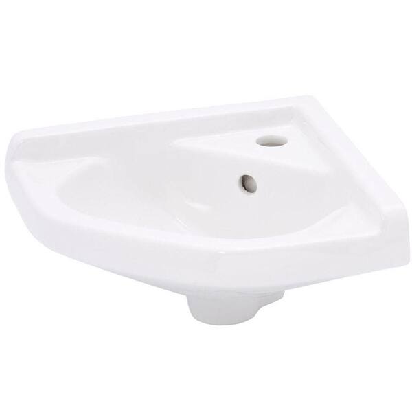 Elizabethan Classics English Turn Wall-Hung Corner Bathroom Sink in White