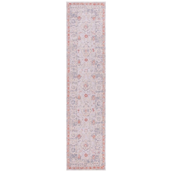 Hellenic 3 ft. x 13 ft. Ivory/Rust Distressed Oriental Runner Rug