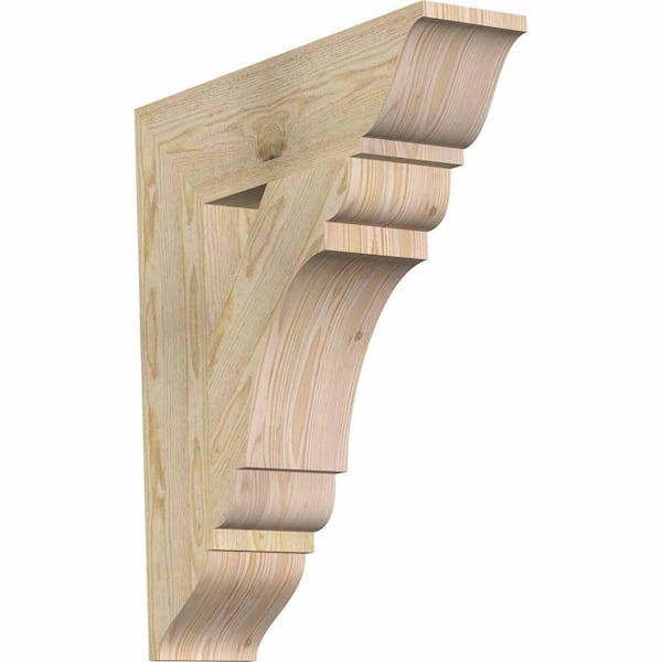 Ekena Millwork 6 in. x 28 in. x 24 in. Douglas Fir Olympic Traditional Rough Sawn Bracket