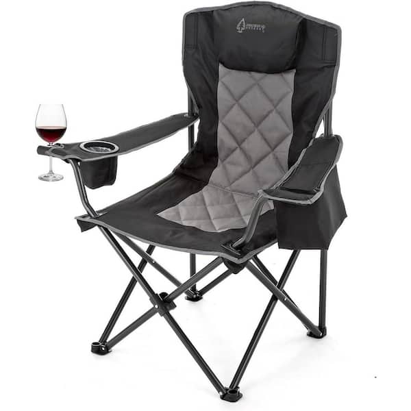 KKS0274U Forest Green Foldable Camping Chair With 6 Can Cooler