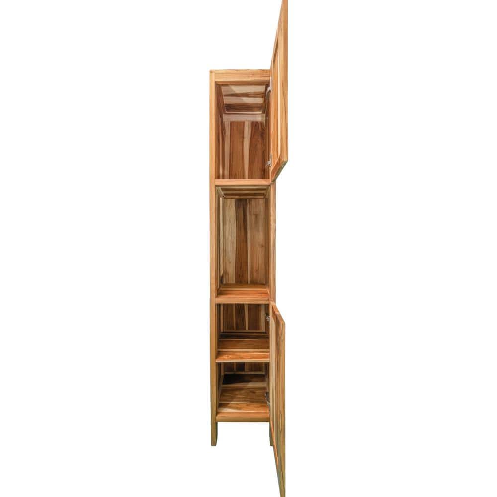 Earthy Teak 79" Tall Linen Cabinet with Adjustable Shelving