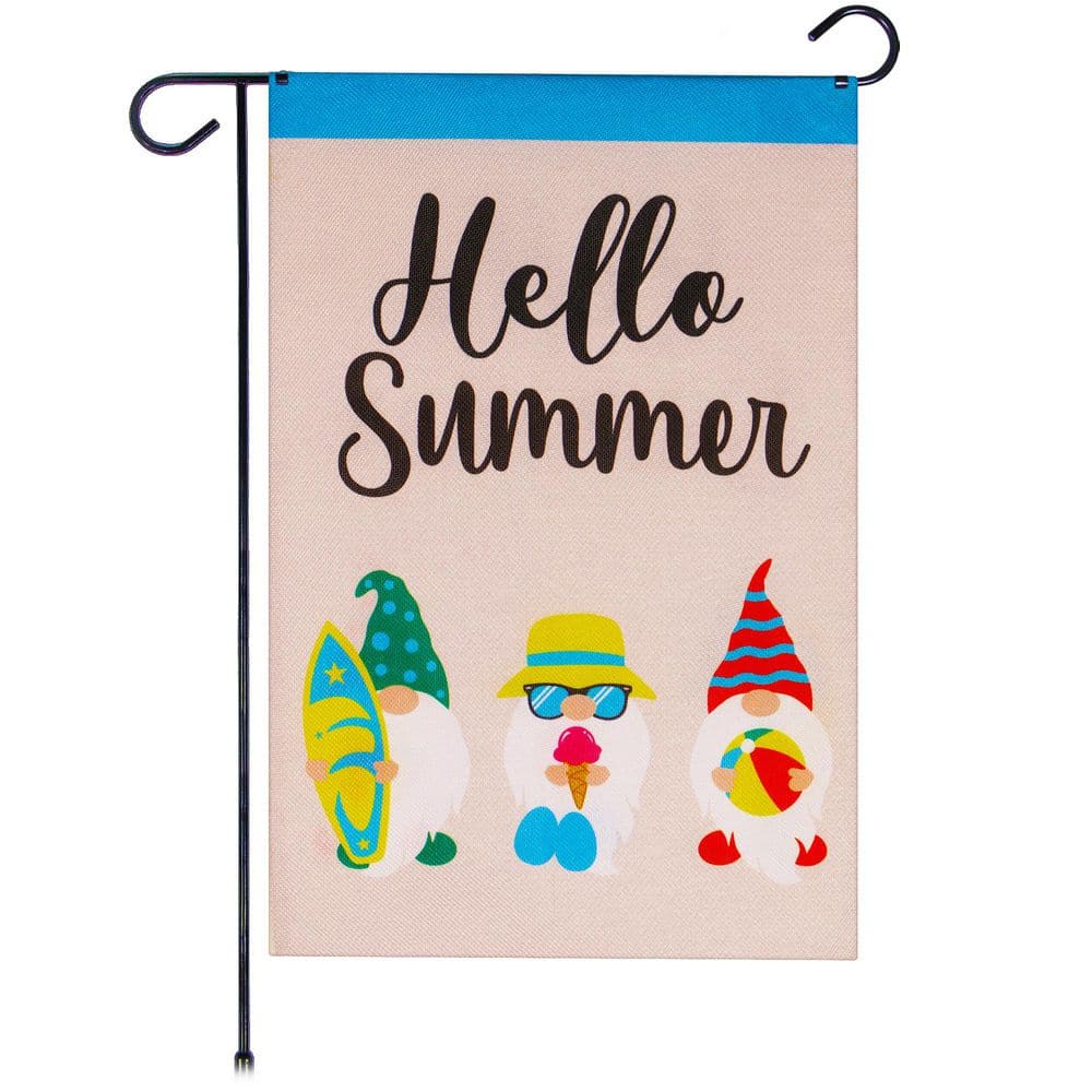 1 ft. x 1.5 ft. Burlap Hello Summer 3 Beach Ready Gnomes 2-Sided Garden Flag Printed Blockout price history on PriceWatchPro