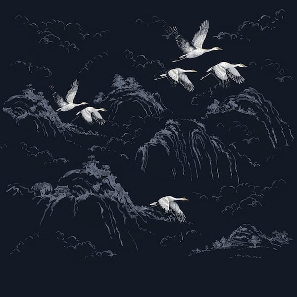 Laura Ashley Animalia Midnight Mural (118.11 in. by 110.24 in.)