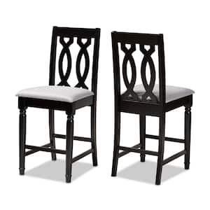 Darcie 43 in. Gray and Espresso Counter Stool (Set of 2)
