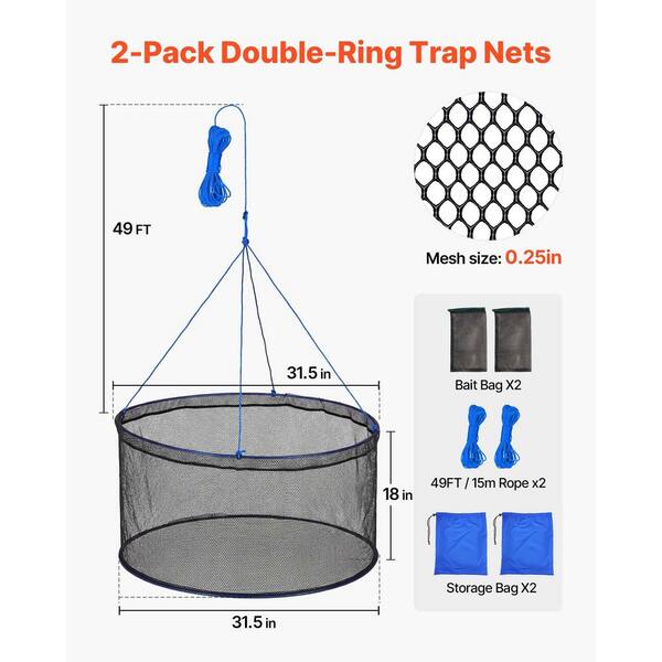 bag nets fishing JUJU Cast Storage 16x20 The crab pots for crabbing includes bait bag FishUSA Premium Trout & Steelhead