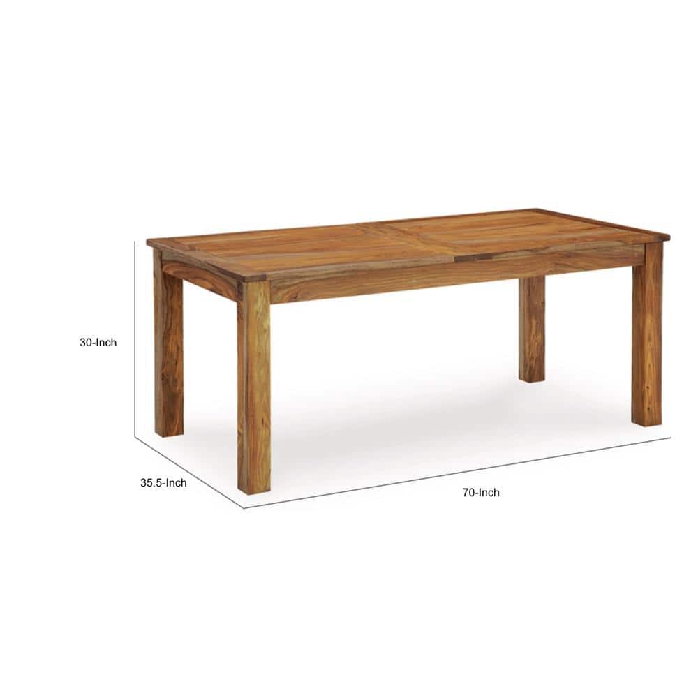 Natural Brown Sheesham Wood Extendable Dining Table for Eight