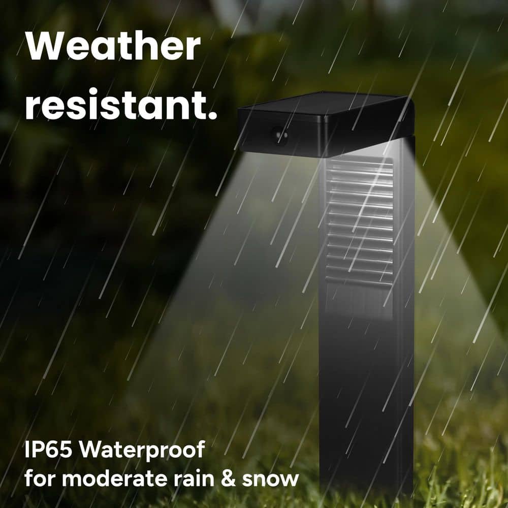 L-Shaped Solar 150 Lumens Matte Black Integrated LED Weather Resistant Path Light with Motion Sensor 1-Pack price history on PriceWatchPro