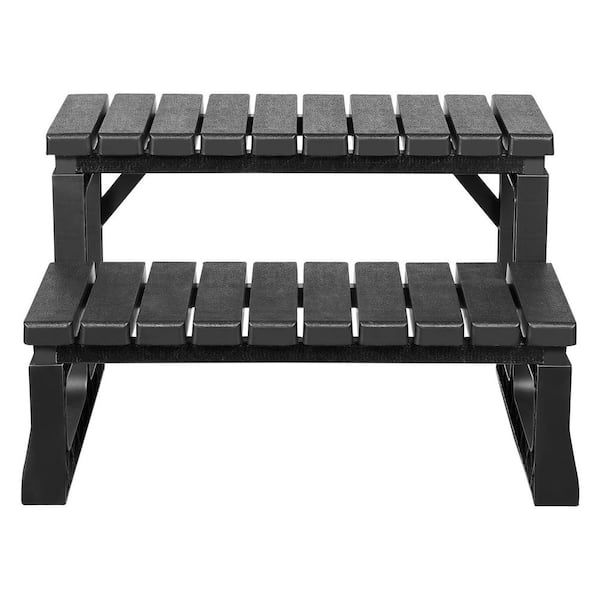 Spa Stairs, 23.6 in. Pool Ladder, 320 lbs.Capacity, Multi-Use, 2-Step Polypropylene and Fiberglass for Above Ground Pool