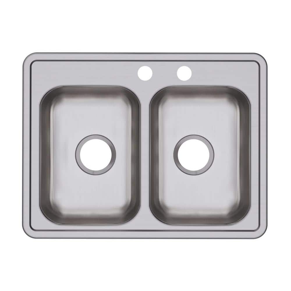 Dayton 25 in. Drop-in Double Bowl 22-Gauge Stainless Steel Kitchen Sink Only price history on PriceWatchPro