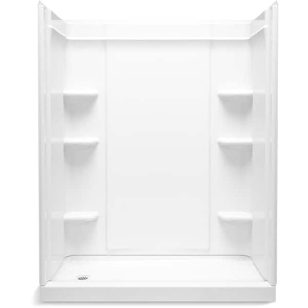 KOHLER Medley 60 in. W x 76.75 in. H Construction Glue Up Vikrell Alcove Shower Wall Surround in White