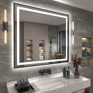 40 in. W x 36 in. H Rectangular Framed Front and Back LED Lighted Anti-Fog Wall Bathroom Vanity Mirror in Tempered Glass