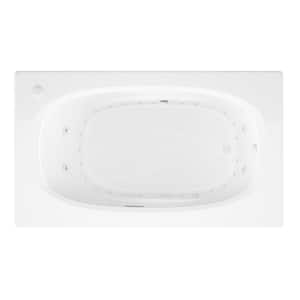 Tiger's Eye Diamond Series 5.5 ft. Left Drain Rectangular Drop-in Whirlpool and Air Bath Tub in White