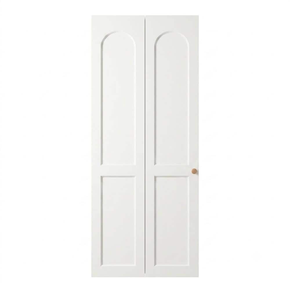 24 in x 78 in. Arched Panel Solid Core White Primed MDF Composite Closet Bi-fold Door with Hardware price history on PriceWatchPro