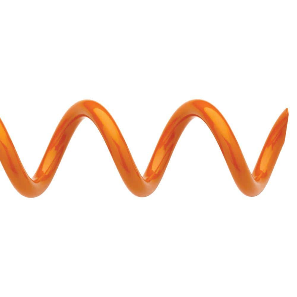 Orange 16-Inch Painted Steel Spiral Ground Anchor