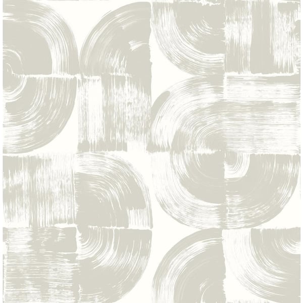 A-Street Prints Giulietta Light Grey Painterly Geometric Wallpaper Sample