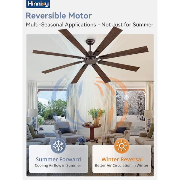 72 in. Bronze Standard Ceiling Fan No Light-6-Speed Quiet DC Motor, Downrod & Angled Mount for Indoor/Outdoor Patios