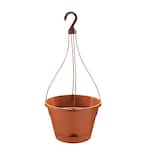 Newbury 12.75 in. Light Terracotta Resin Self-Watering Hanging Basket Planter