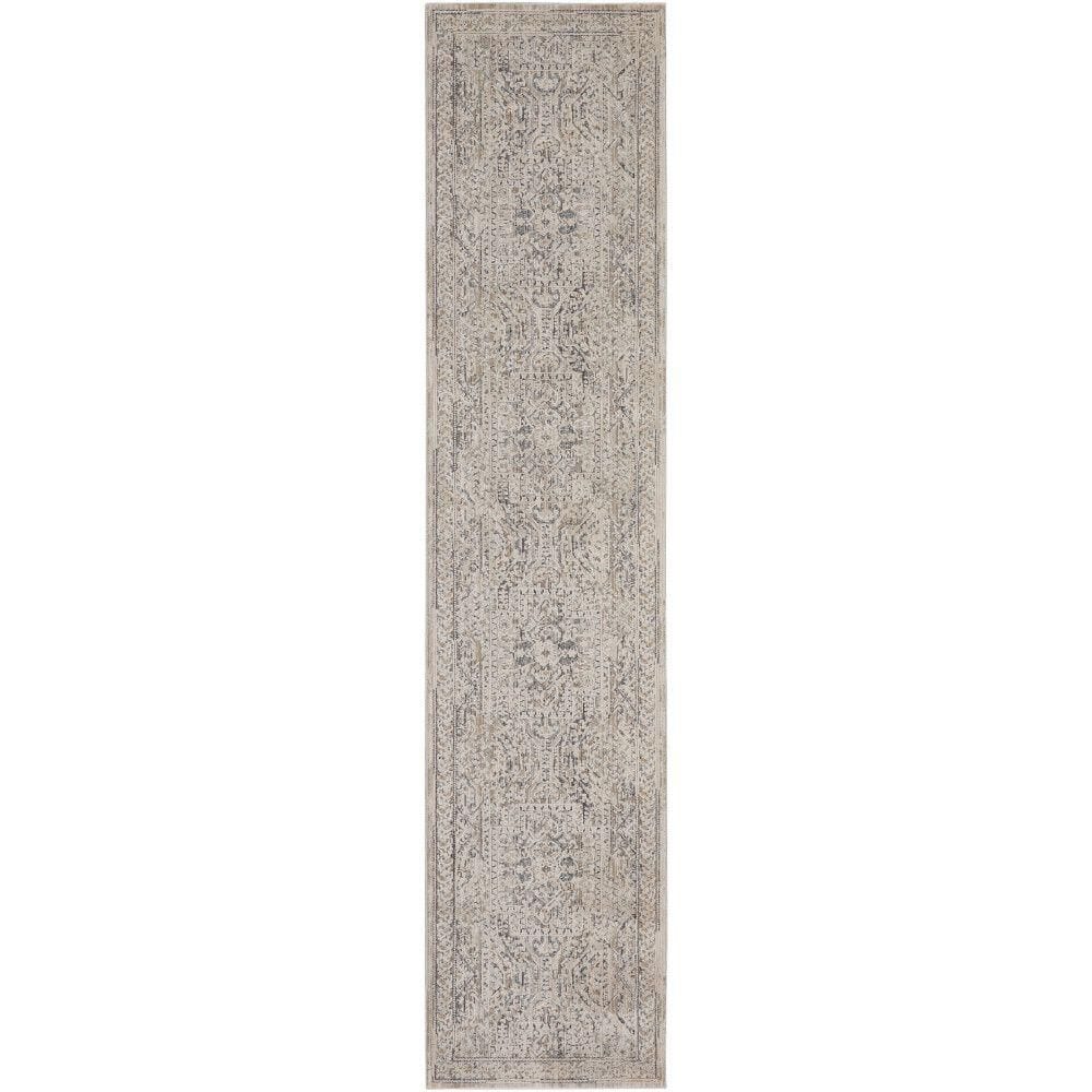 Lynx Ivory/Grey/Blue 2 ft. x 12 ft. Center Medallion Traditional Runner Area Rug price history on PriceWatchPro