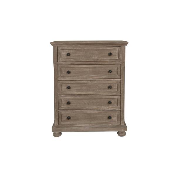 Steve Silver Milan Modern Bedroom Styling, Warm Brown Walnut Finish,  Sunburst Veneer Pattern Chest, 42 x 19 x 56