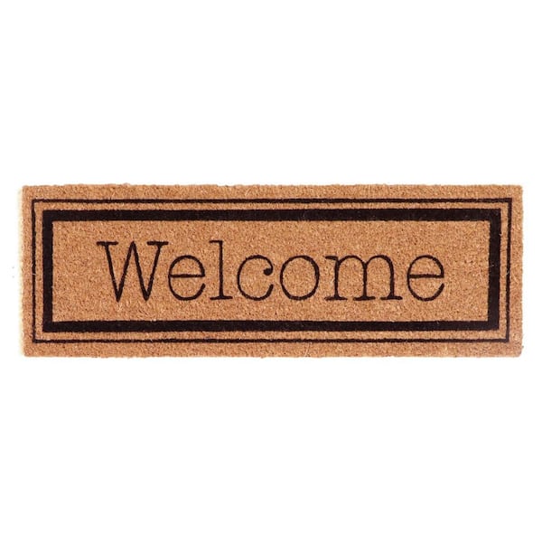 Welcome Home 30 in. x 10 in. Natural Sheltered Long Front Door Mat Coir  Coco Fibers 140481044 - The Home Depot