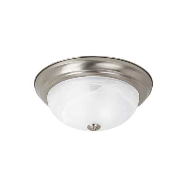 Generation Lighting Windgate 2-Light Brushed Nickel Flush Mount with LED Bulbs