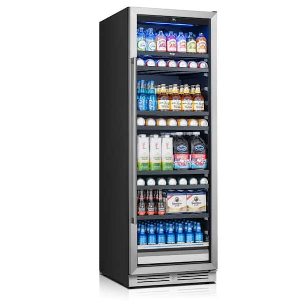 24 in. 378-Can Single Zone Built-In or Freestanding Beverage Refrigerator Cooler Fridge in Stainless Steel