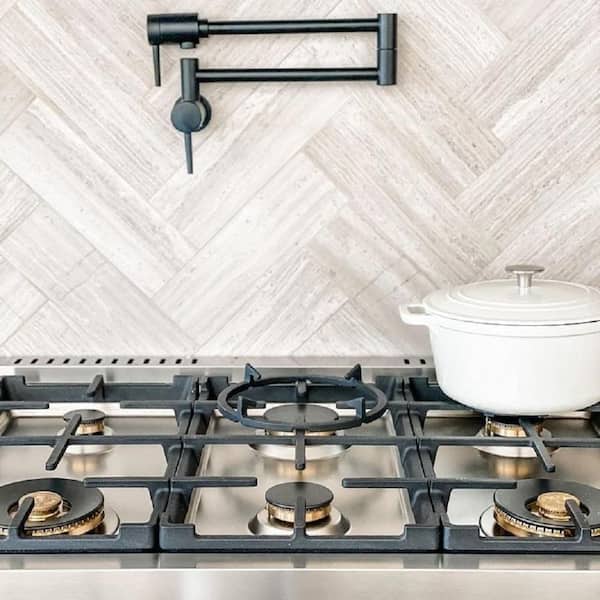 Wooden Beige 4 in. x 12 in. Honed Marble Subway Wall and Floor Tile (5 sq. ft./Case)