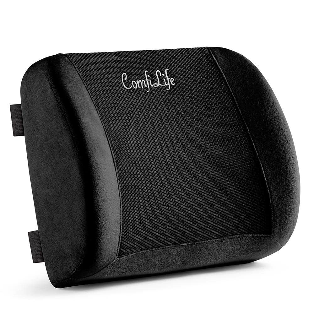 Relax Support - 100% Memory Foam Lumbar Support Pillow Back Pillow for  Office Chair & Car 