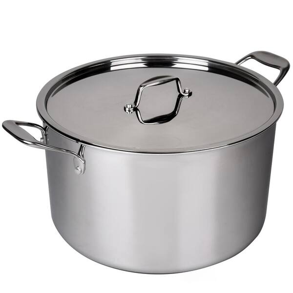 Persoonlijk eindpunt Australische persoon Camerons Products 12 Qt. Full Tri-ply Body Professional Grade Stainless  Steel Stock Pot SP12TPML - The Home Depot