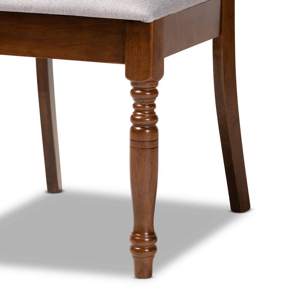 Lucie Grey and Brown Low Wood and Cane Side Chair
