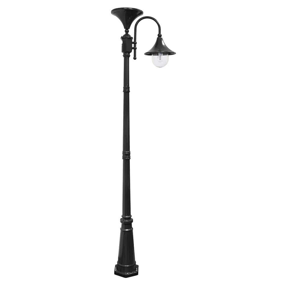 Black Cast Aluminum Solar LED Lamp Post with Dusk to Dawn Sensor