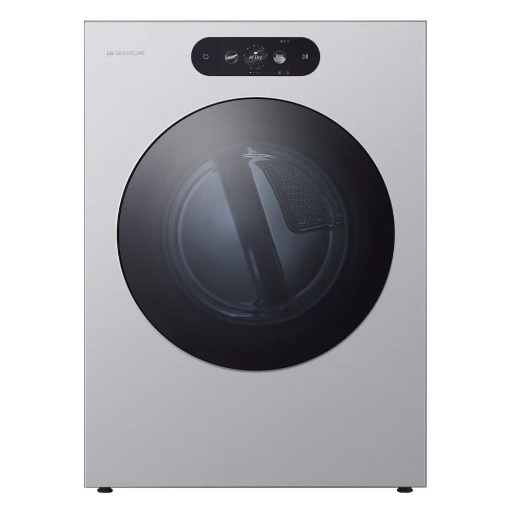9.0 cu. ft. vented Front Load Gas Dryer in Brushed Platinum Steel with AI Sensor Dry