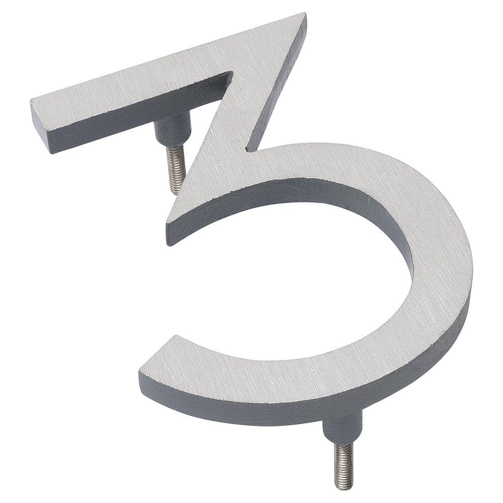 4 in. Satin Nickel/Gray 2-Tone Aluminum Floating or Flat Modern House Number 3 price history on PriceWatchPro