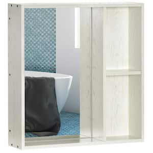 24.75 in. W x 25.5 in. H Rectangular Wood Medicine Cabinet with Mirror, Over Toilet Wall Mounted in White