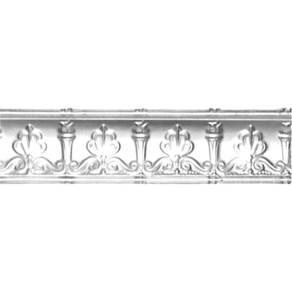 Shanko 4 in. x 4 ft. x 4 in. Brite Chrome Nail-up/Direct Application Tin Ceiling Cornice (6-Pack)