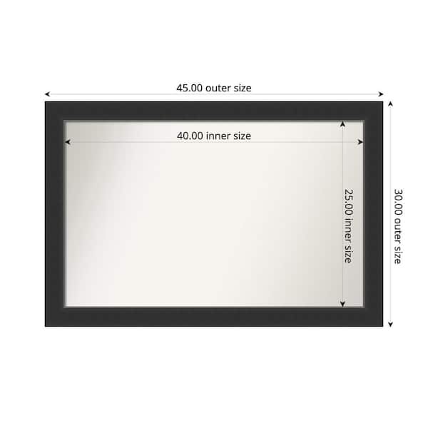 Amanti Art Corvino Black 45 in. x 30 in. Custom Non-Beveled Wood Framed Bathroom Vanity Wall Mirror