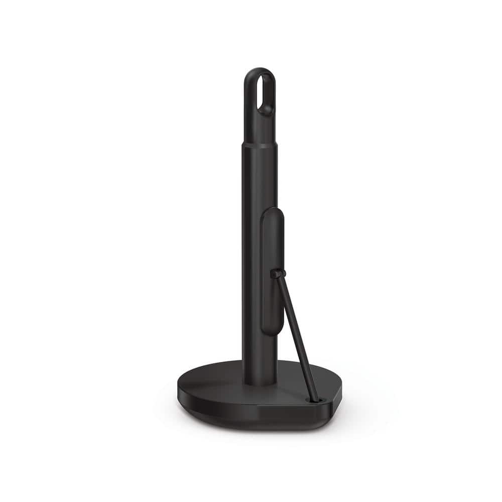 Matte Black Steel Tension Arm Paper Towel Holder