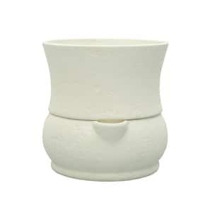 10 in. Dia x 10 in. H Self Watering Belly Pot in White